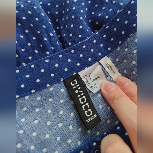 H&M Divided Blue Polkadot Mini Dress - Picture 6 of 6